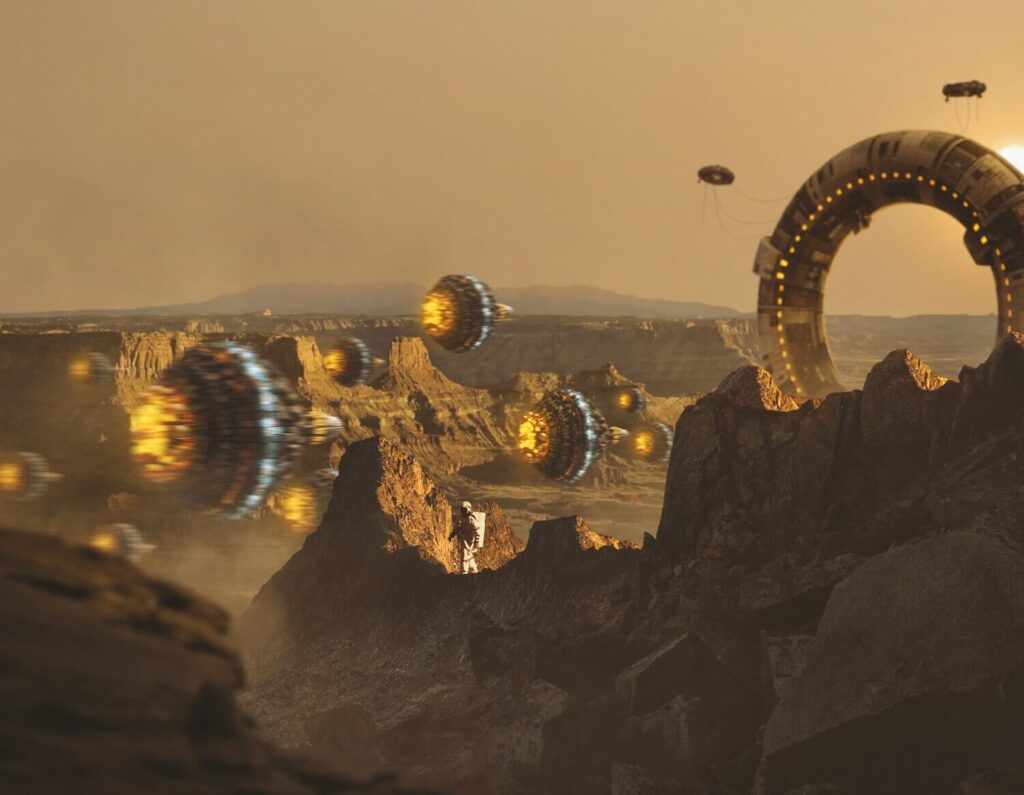 Robotok a pickax helyett a zéró gravitációban